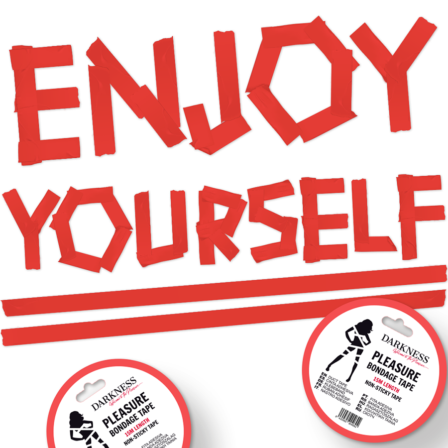 DARKNESS - RUBAN ADHÉSIF DE BONDAGE ROUGE NON ADHÉSIF 15 M