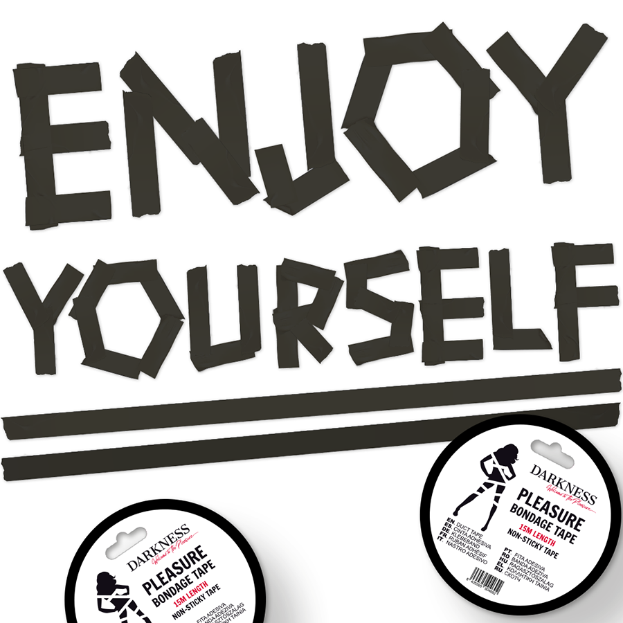 DARKNESS - RUBAN ADHÉSIF DE BONDAGE NOIR NON ADHÉSIF 15 M