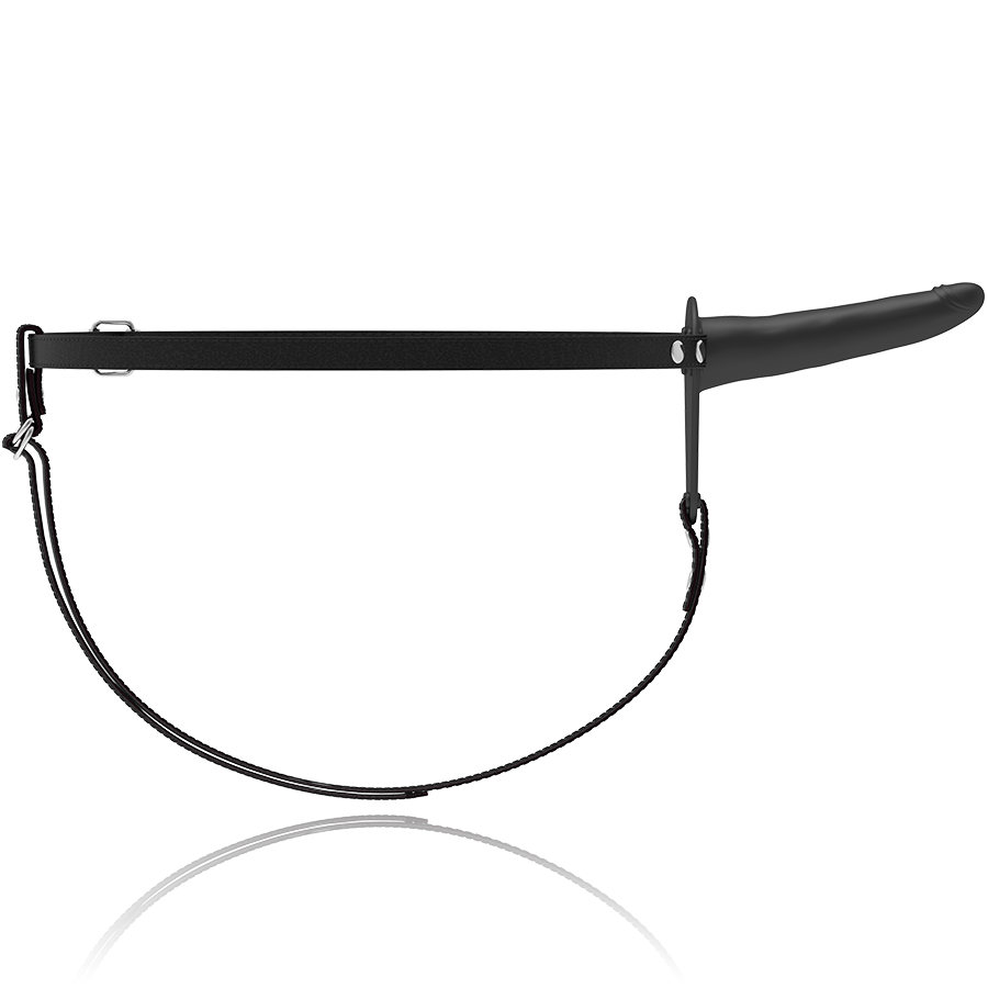 FETISH ONDERDANIGE HARNAS - ZWART SILICONEN 15 CM