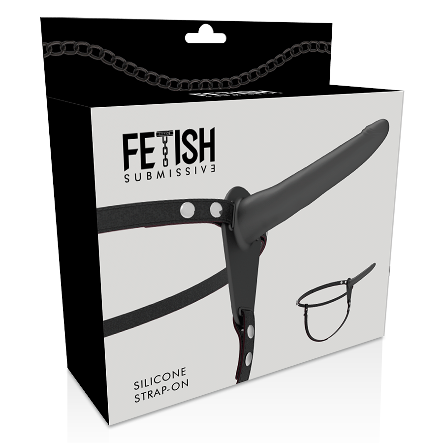 FETISH ONDERDANIGE HARNAS - ZWART SILICONEN 15 CM