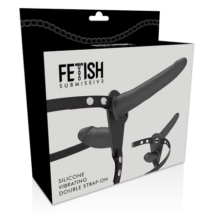 FETISH SUBMISSIVE HARNESS - DOPPELTE PENETRATION SCHWARZER VIBRATOR
