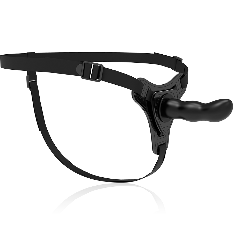 FETISH ONDERDANIGE HARNAS - ZWARTE SILICONEN G-SPOT 16 CM