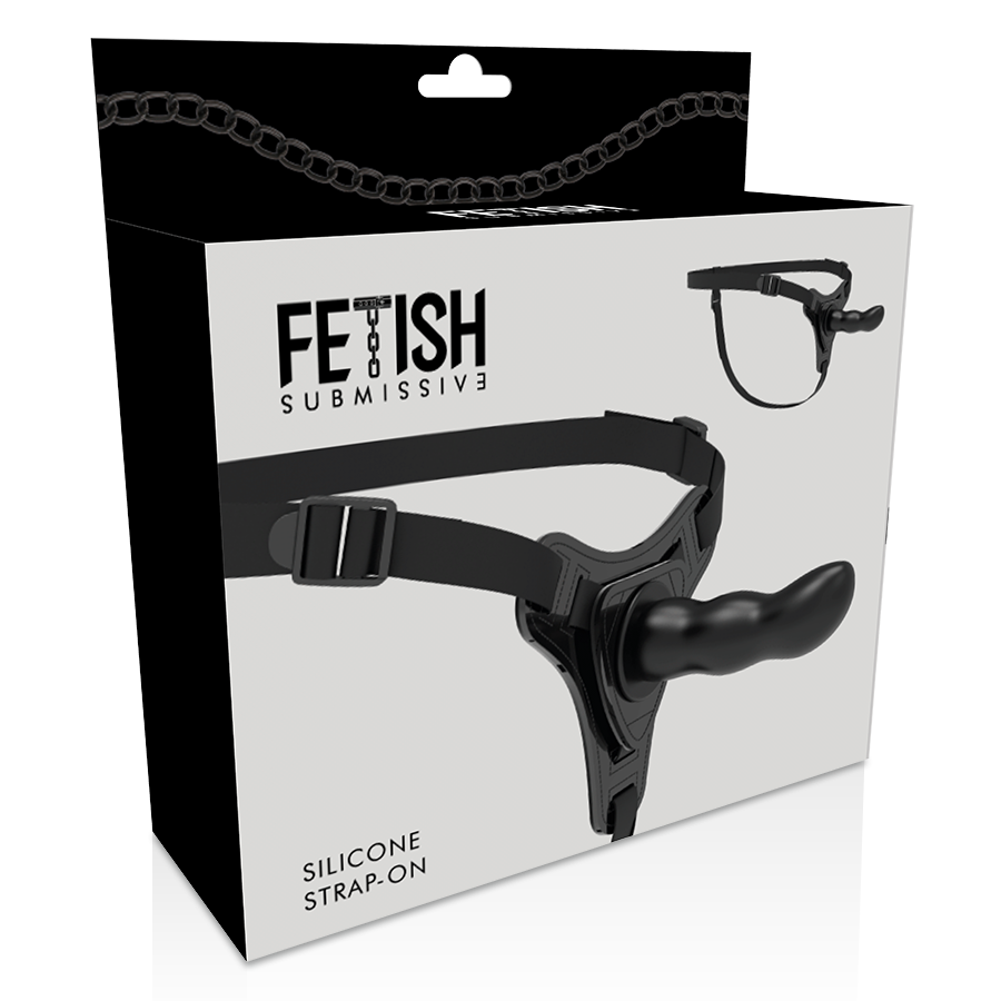 FETISH ONDERDANIGE HARNAS - ZWARTE SILICONEN G-SPOT 16 CM