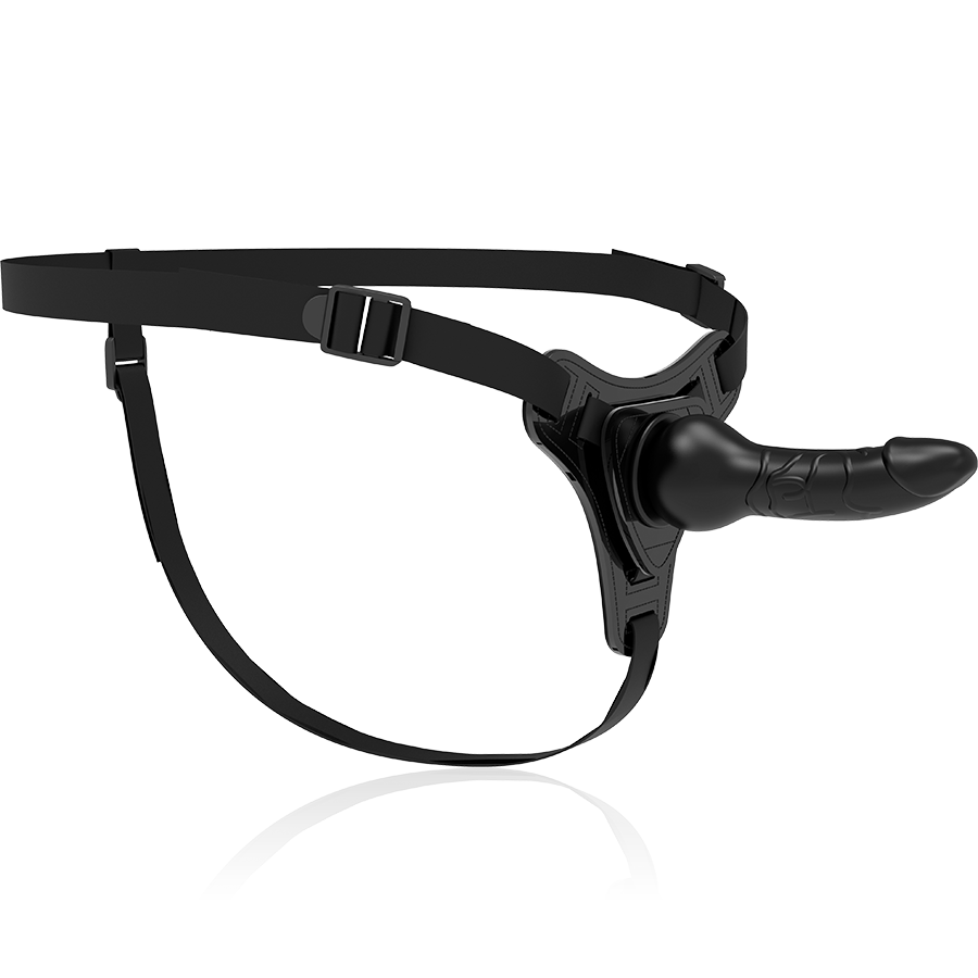 HARNAIS FÉTICHISME SOUMIS - SILICONE NOIR RÉALISTE 16 CM