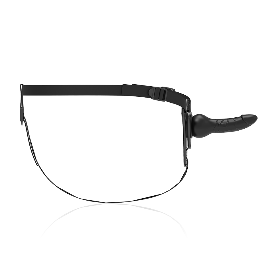 HARNAIS FÉTICHISME SOUMIS - SILICONE NOIR RÉALISTE 16 CM