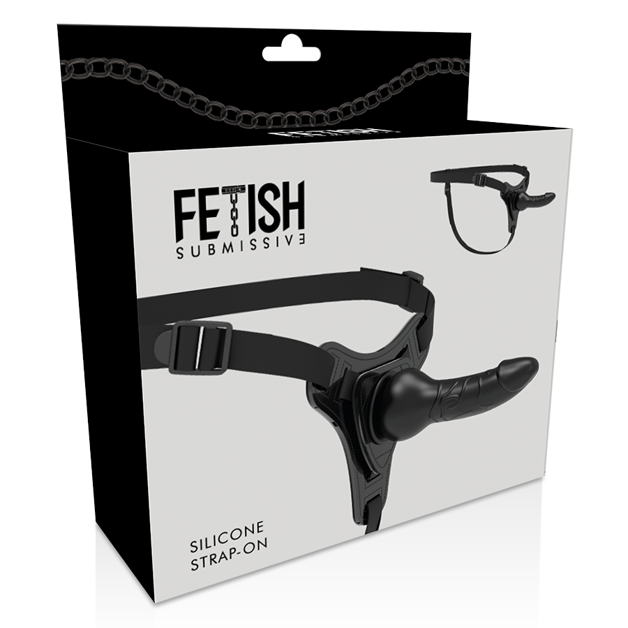 FETISH ONDERDANIGE HARNAS - REALISTISCHE ZWARTE SILICONEN 16 CM