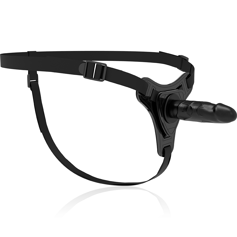 HARNAIS FÉTICHISME SOUMIS - SILICONE NOIR RÉALISTE 15 CM