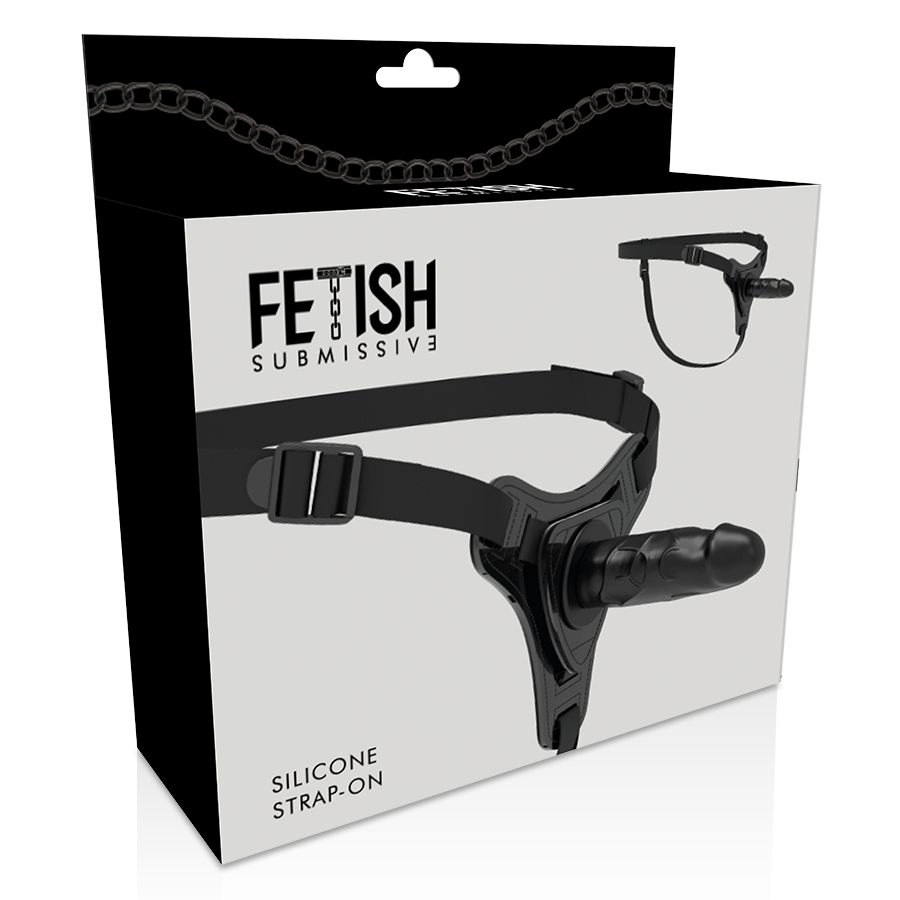 FETISH ONDERDANIGE HARNAS - REALISTISCHE ZWARTE SILICONEN 15 CM