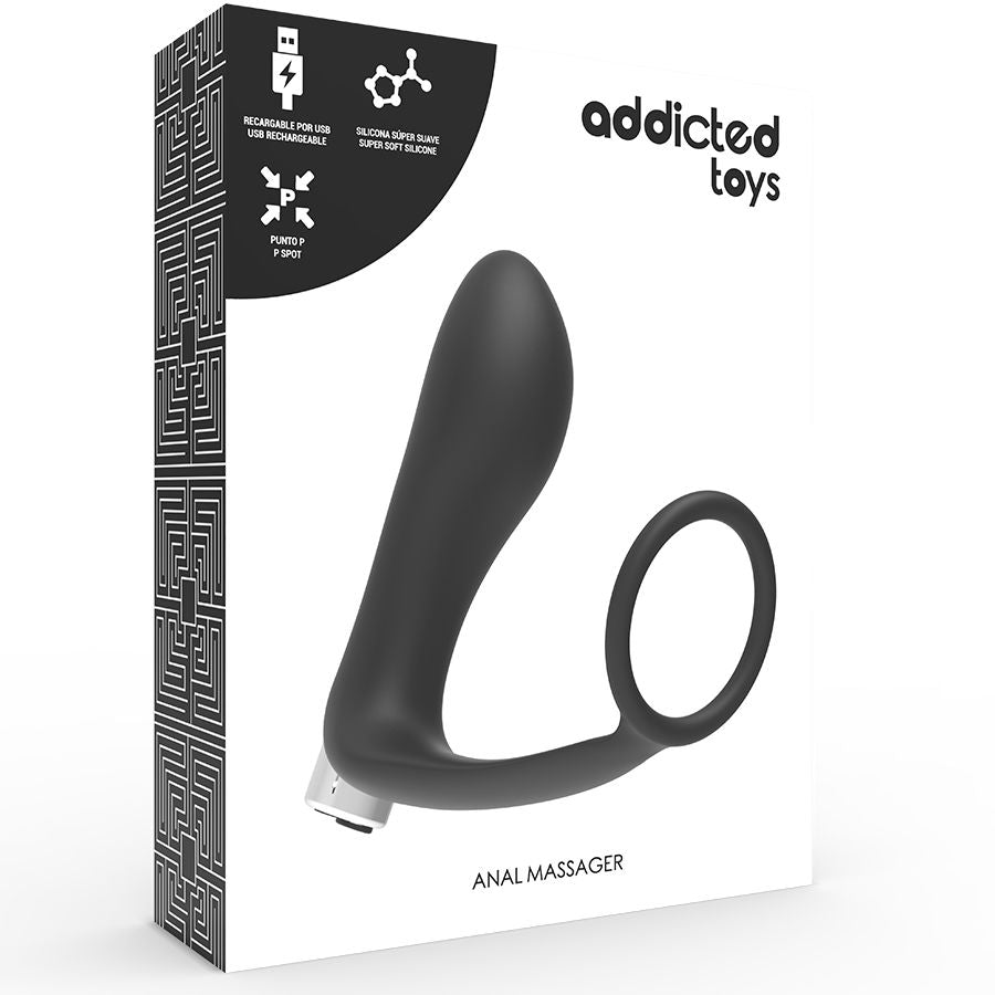 ADDICTED TOYS - VIBRATEUR PROSTATIQUE RECHARGEABLE. MODÈLE 1 - NOIR