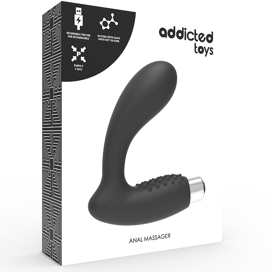 ADDICTED TOYS - VIBRATEUR PROSTATIQUE RECHARGEABLE. MODÈLE 5 - NOIR