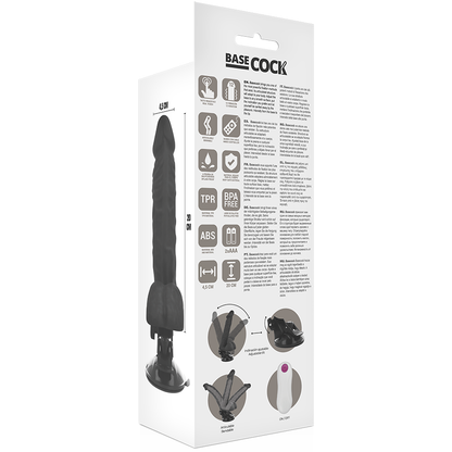 BASECOCK - ARTIKULIERBARER VIBRATOR MIT FERNBEDIENUNG SCHWARZ 20 CM -O- 4.5 CM