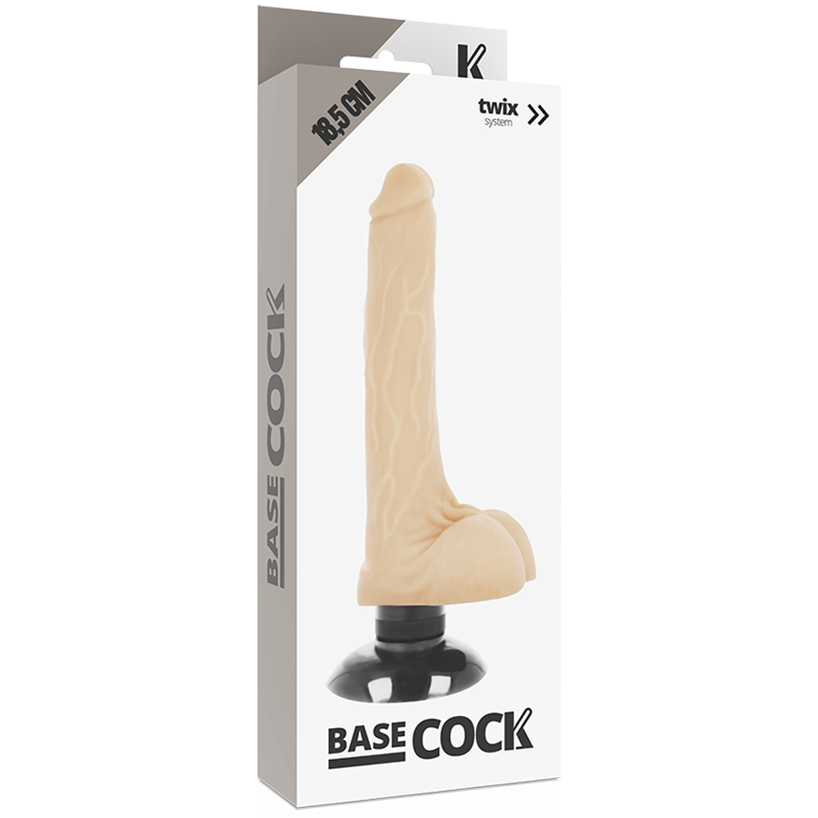 BASECOCK - REALISTISCHER VIBRATOR 2-1 SCHWARZ 18.5 CM -O- 4 CM