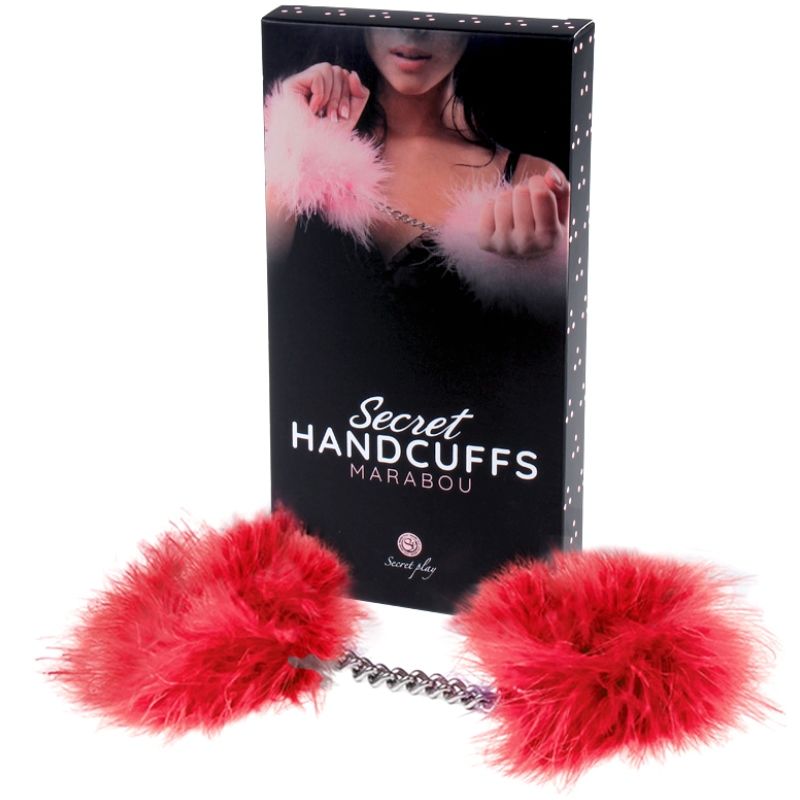SECRETPLAY - RODE MARABOU HANDBOEIEN