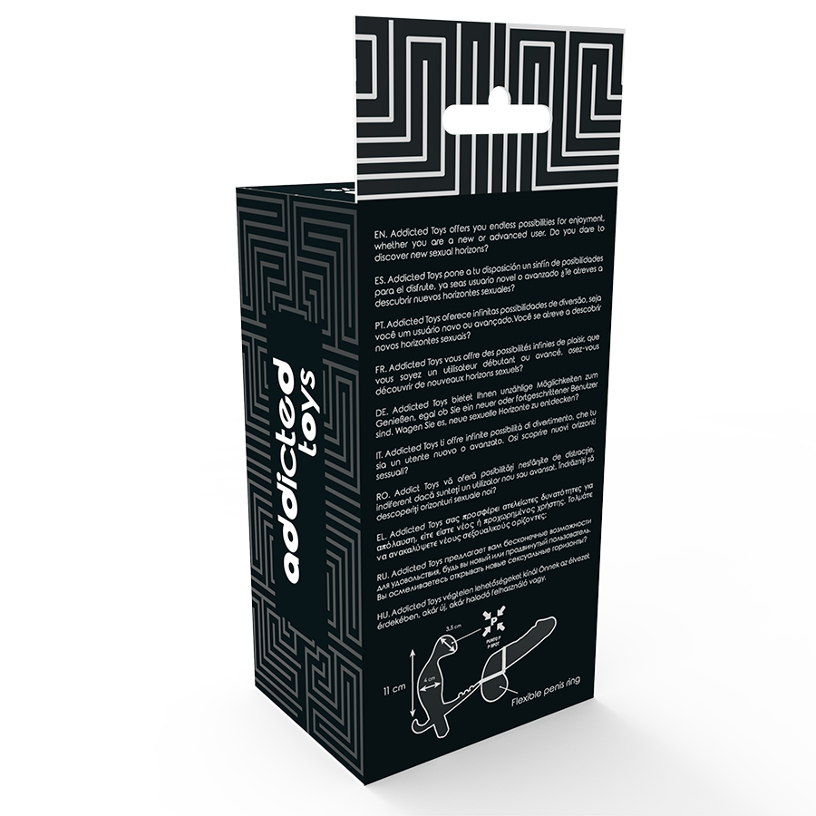 ADDICTED TOYS - ANALE PLUG MET DUBBELE PENISRING EN TESTIKELS ZWART