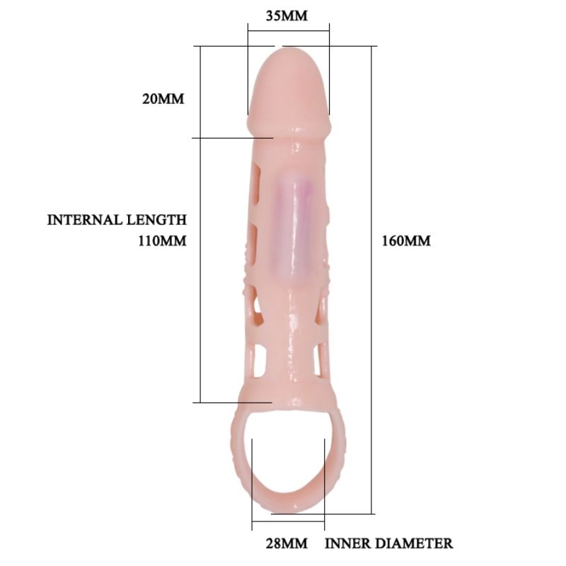 BAILE - PENISVERLENGHOES MET VIBRATIE EN NATUURLIJKE BAND 13,5 CM