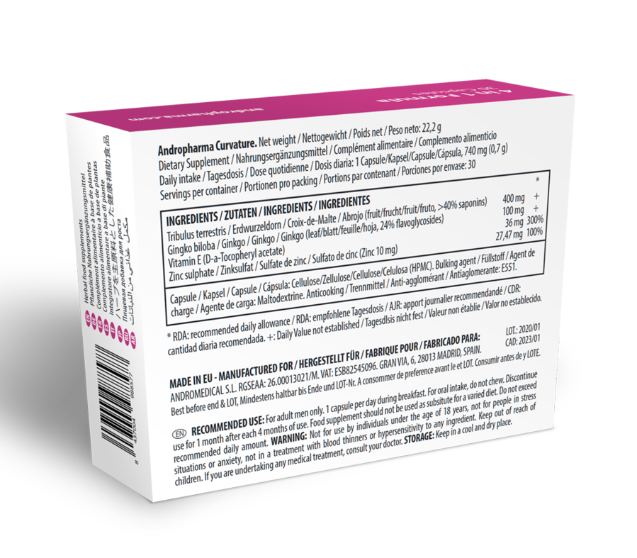 ANDROPHARMA - BEHANDELING VAN DE KROMMING VAN DE ZIEKTE VAN PEYRONIE