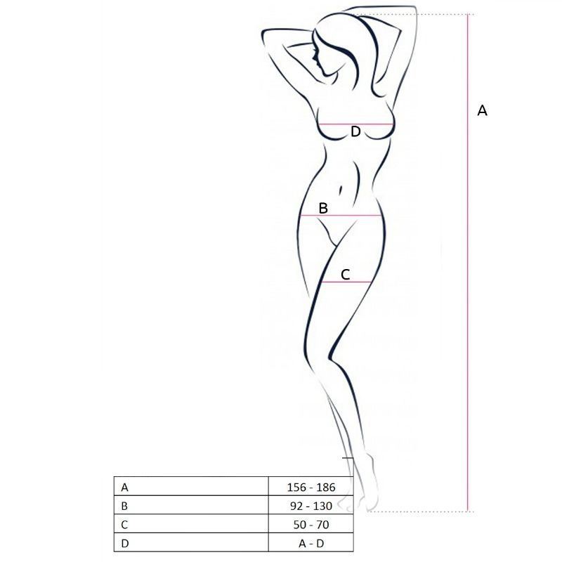 PASSION - WOMAN BS057 RED BODYSTOCKING, ONE SIZE