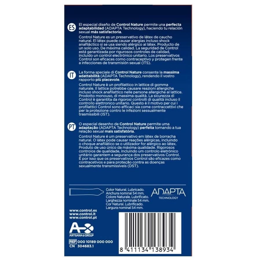 CONTROL - PRÉSERVATIFS ADAPTA NATURE 24 UNITÉS