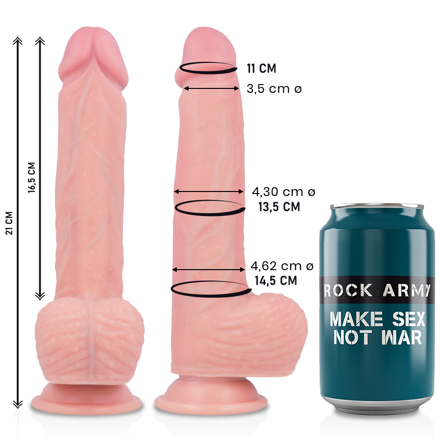 ROCKARMY - VLOEIBARE SILICONEN DILDO PREMIUM SPITFIRE 21 CM -O- 4.62 CM