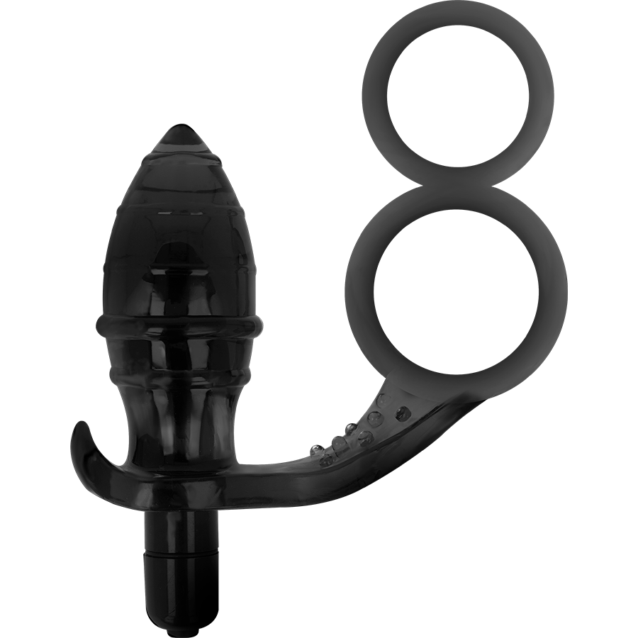 ADDICTED TOYS - ANAALPLUG MET DUBBELE ZWARTE RING