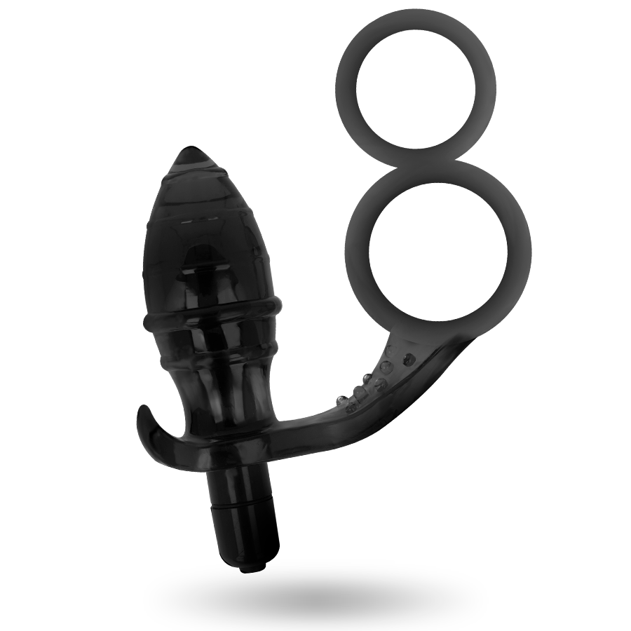 ADDICTED TOYS - ANAALPLUG MET DUBBELE ZWARTE RING