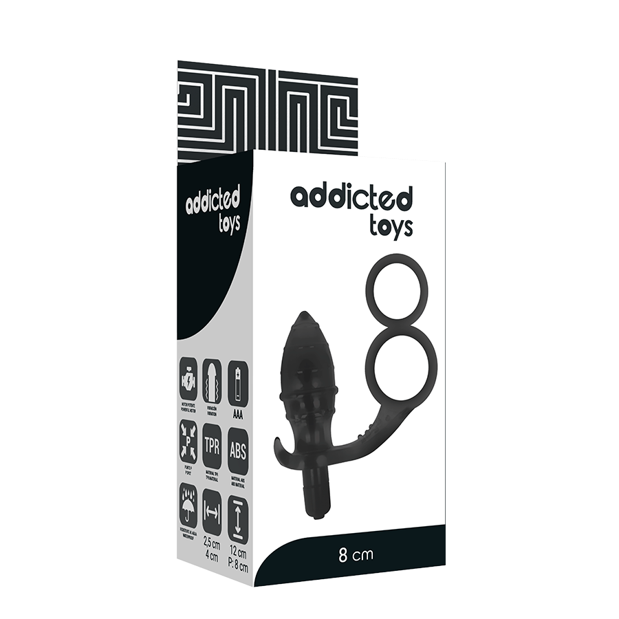 ADDICTED TOYS - ANAALPLUG MET DUBBELE ZWARTE RING