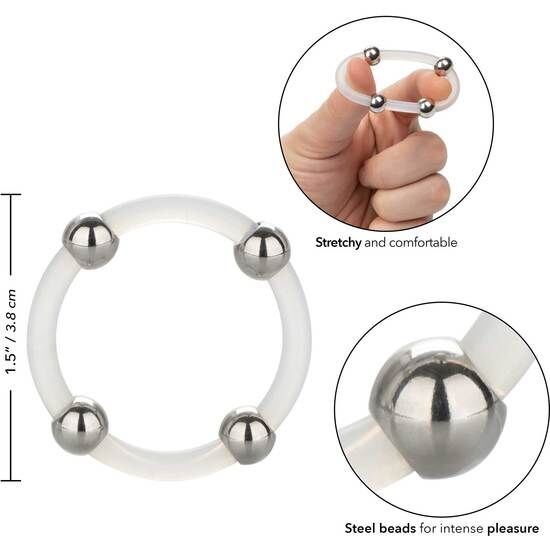 CALEXOTICS - STEEL BEAD SILICONE RING L