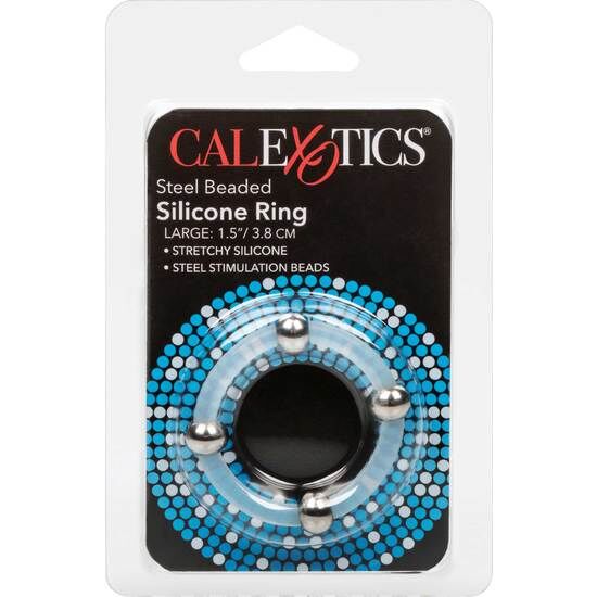 CALEXOTICS - BAGUE EN SILICONE À PERLES D'ACIER L
