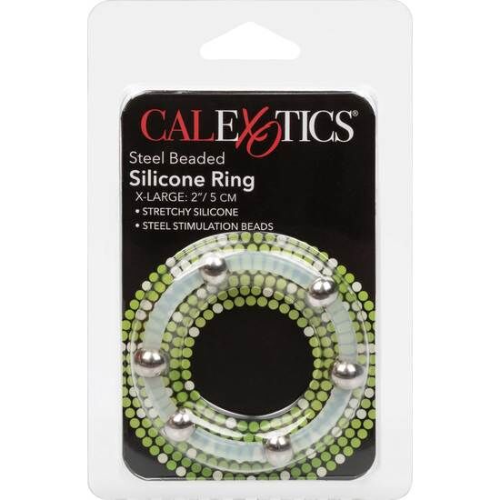 CALEXOTICS - BAGUE EN SILICONE À PERLES D'ACIER XL