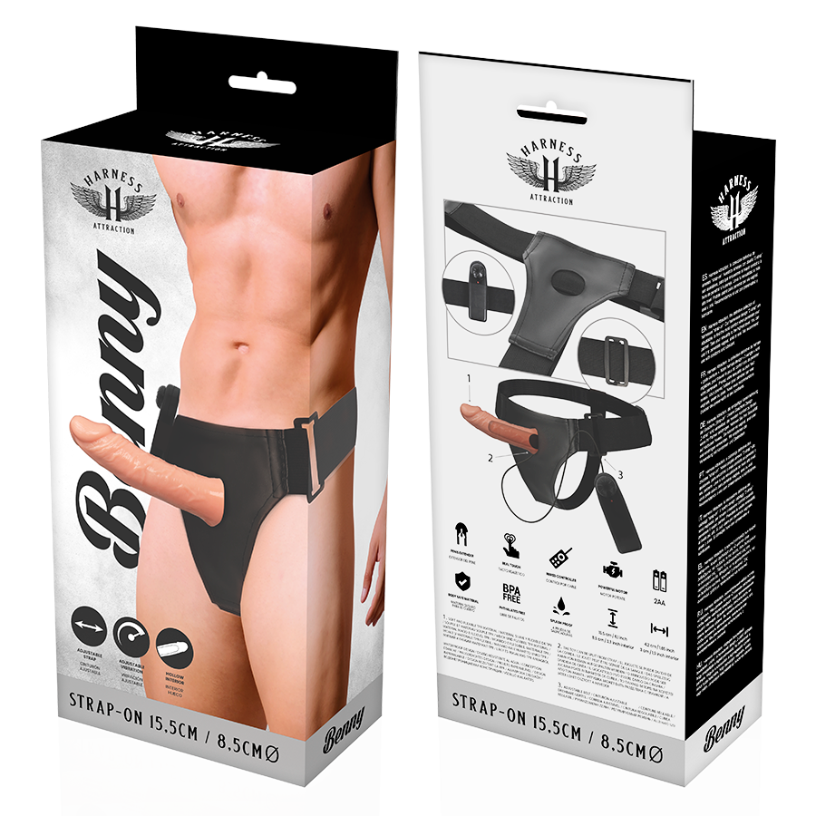 HARNAS ATTRACTIE - RNES HOLLOW BENNY MET VIBRATOR 15 CM -O- 4.5 CM