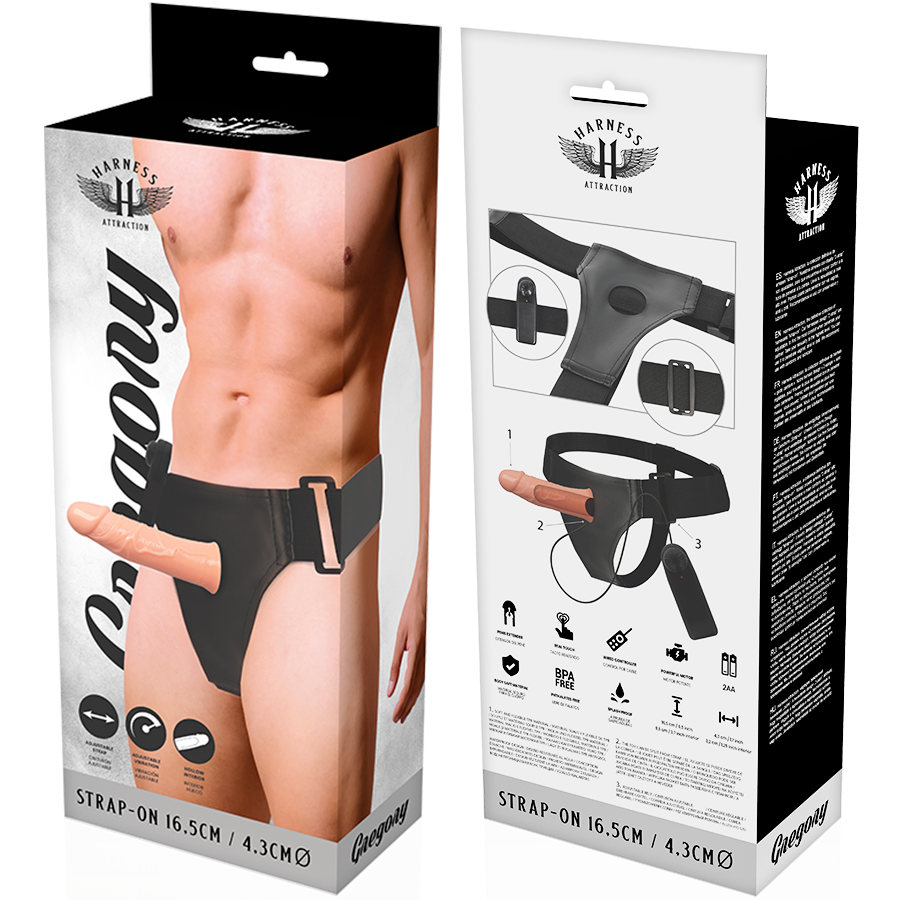 HARNAS ATTRACTIE - GREGORY HOLLOW RNES MET VIBRATOR 16.5 CM -O- 4.3 CM