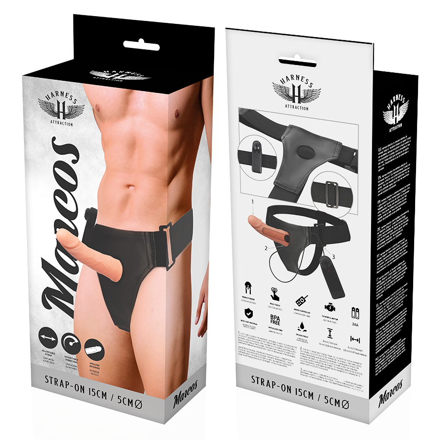 HARNESS ATTRACTION - RNES HOLLOW FRAME WITH VIBRATOR 15 CM -O- 5 CM