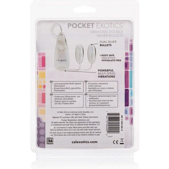 CALEXOTICS - DUO DE BOULES VIBRANTES ARGENTÉES