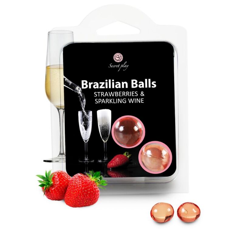 SECRETPLAY - COFFRET DE BALLES BRÉSILIENNES FRAISE ET CHAMPAGNE