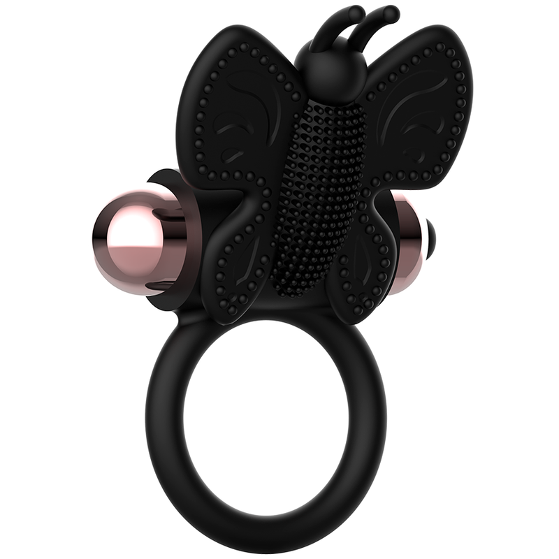 COQUETTE CHIC DESIRE - COCKRING PAPILLON AVEC VIBRATEUR NOIR/OR