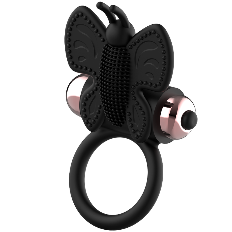 COQUETTE CHIC DESIRE - COCKRING PAPILLON AVEC VIBRATEUR NOIR/OR