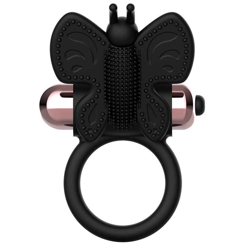 COQUETTE CHIC DESIRE - COCKRING PAPILLON AVEC VIBRATEUR NOIR/OR