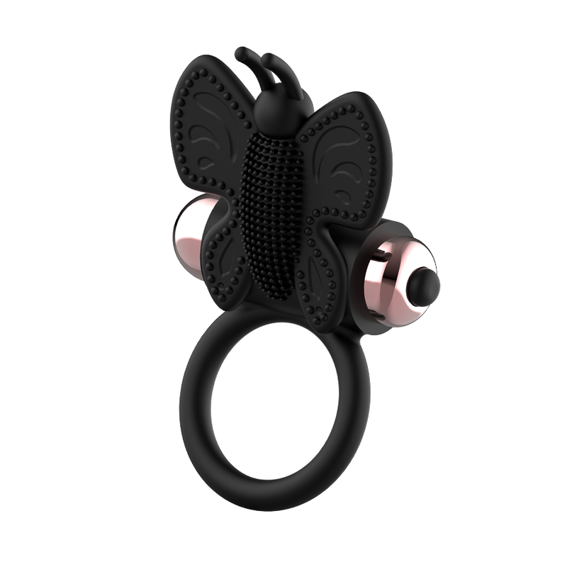 COQUETTE CHIC DESIRE - COCKRING PAPILLON AVEC VIBRATEUR NOIR/OR