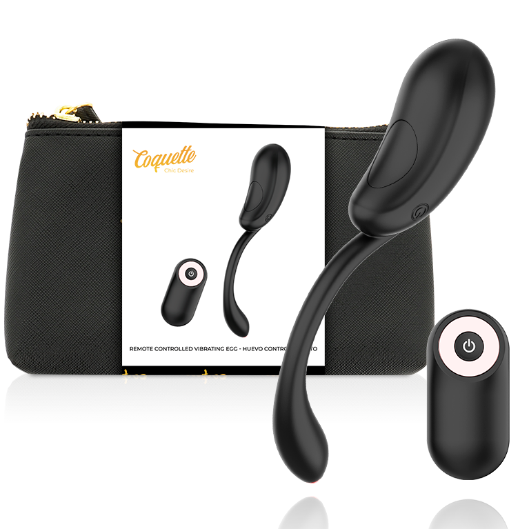 COQUETTE CHIC DESIRE - ŒUF VIBRANT TÉLÉCOMMANDE RECHARGEABLE NOIR/OR