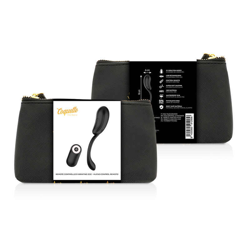 COQUETTE CHIC DESIRE - ŒUF VIBRANT TÉLÉCOMMANDE RECHARGEABLE NOIR/OR