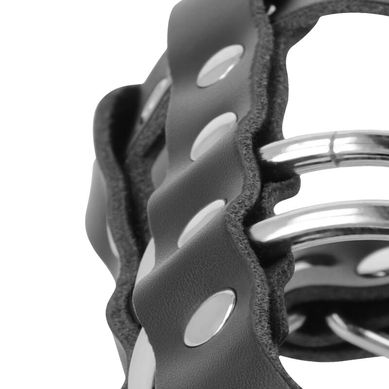 DARKNESS - CAGE DE CHASTETÉ EN CUIR AVEC VERROU