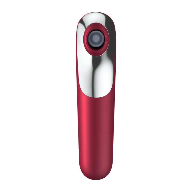 SATISFYER - DUAL LOVE VIBRATOR AND SUCTION CUP WITH PULSATED AIR RED