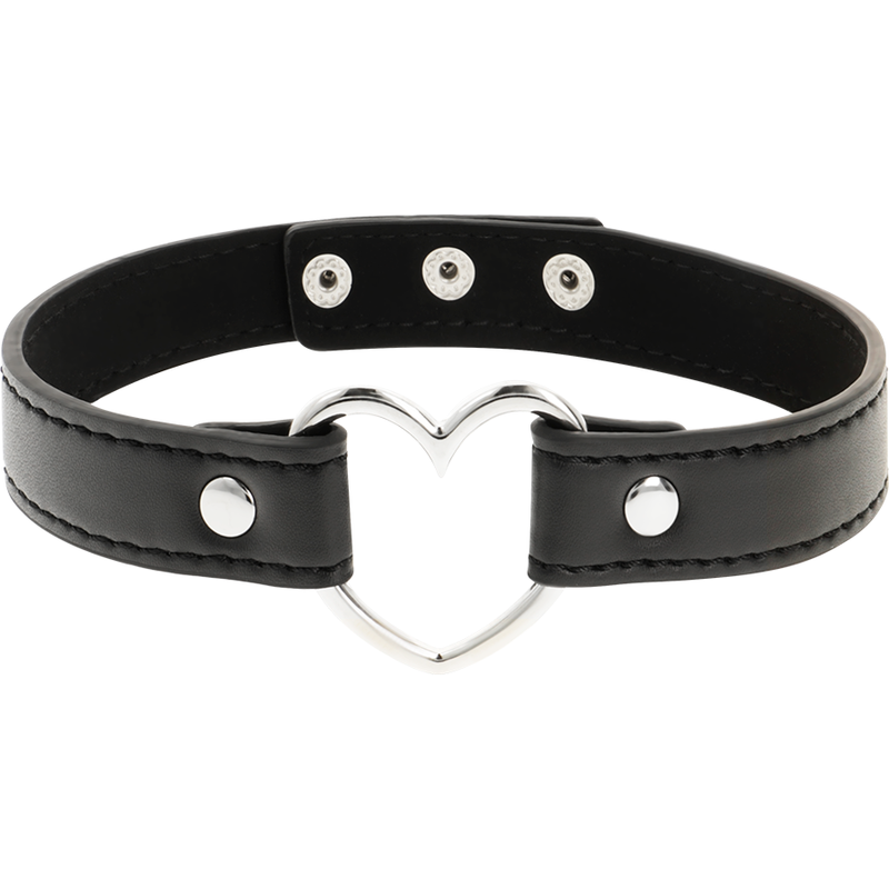 COQUETTE CHIC DESIRE - VEGAN LEATHER NECKLACE HEART ACCESSORY