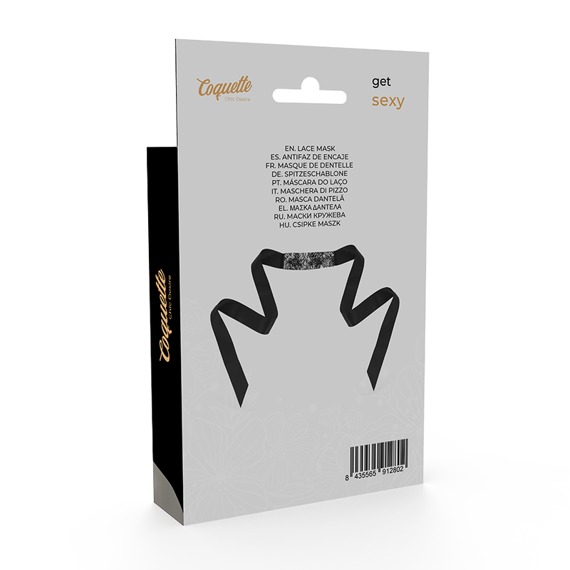 COQUETTE CHIC DESIRE - ZWART KANTEN MASKER MET LINT