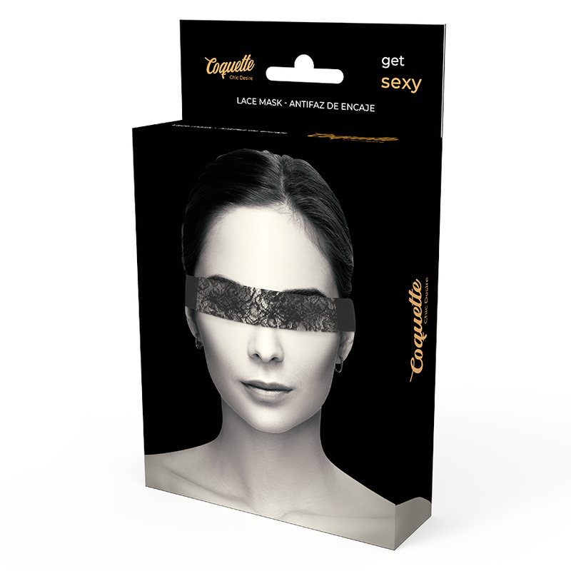 COQUETTE CHIC DESIRE - ZWART KANTEN MASKER MET LINT