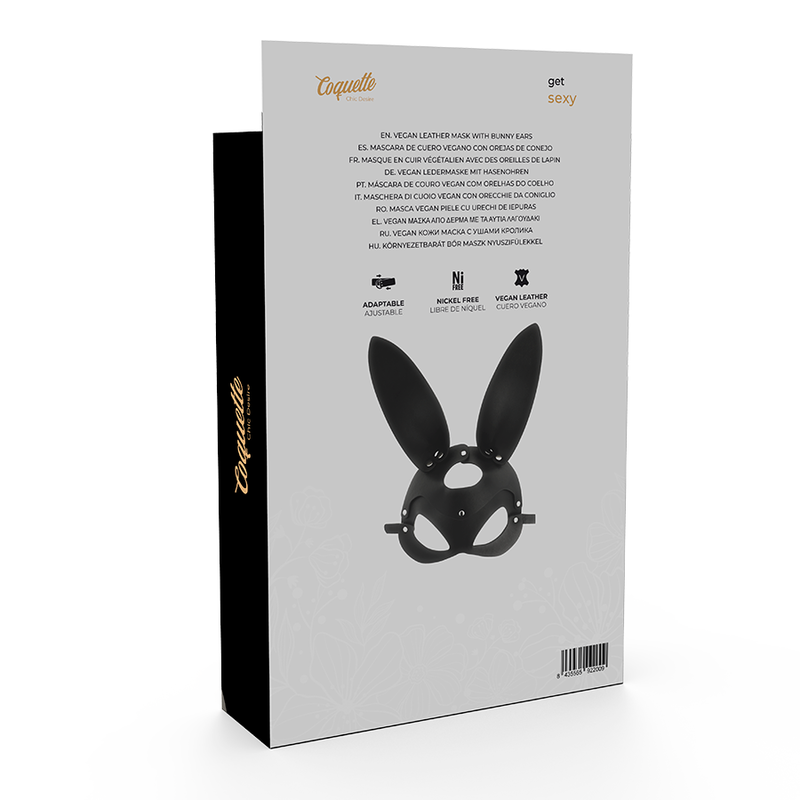 COQUETTE CHIC DESIRE - VEGAN LEDEREN MASKER MET KONIJNENOREN