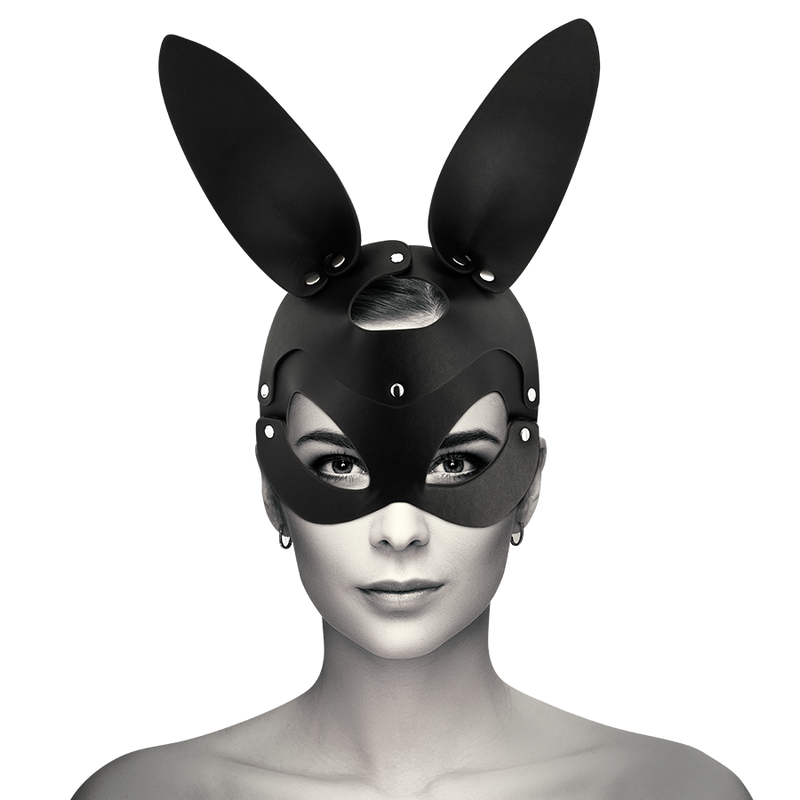 COQUETTE CHIC DESIRE - VEGAN LEDEREN MASKER MET KONIJNENOREN