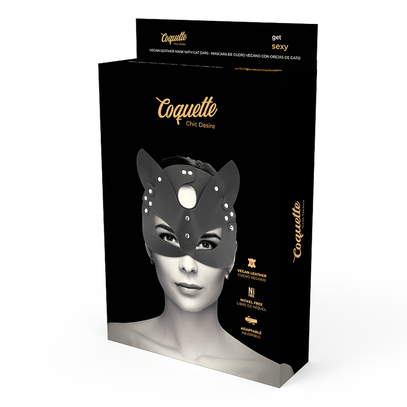COQUETTE CHIC DESIRE - VEGAN LEDEREN MASKER MET KATTENOREN