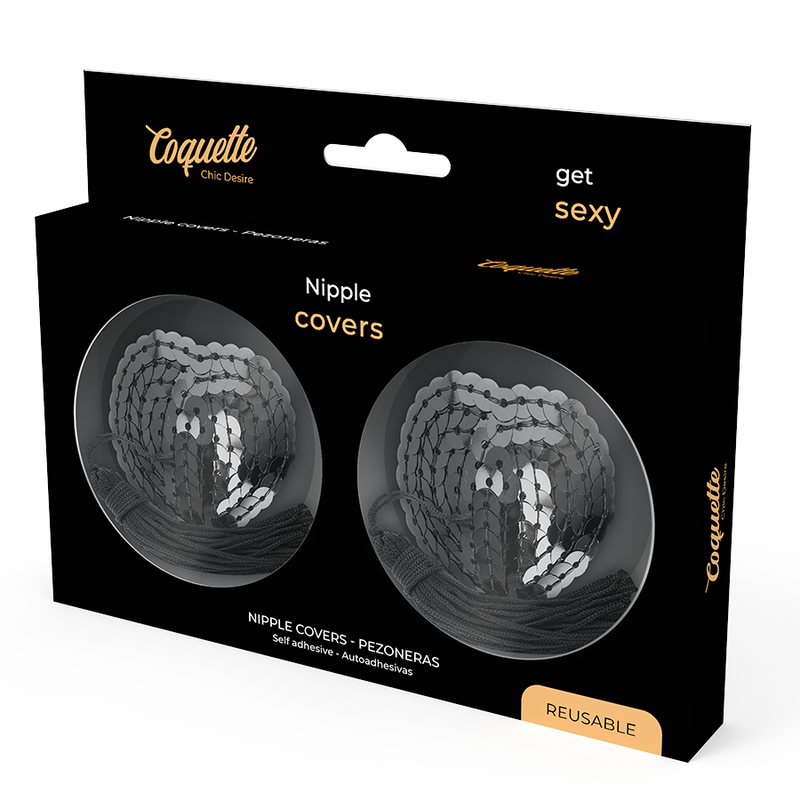 COQUETTE CHIC DESIRE - ZWARTE TEPELBEKLEDING MET PAILLETTEN