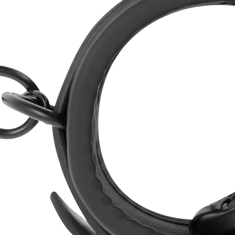 FETISH SUBMISSIVE - OPEN LEGS POSITION WITH NOPRENE-LINED HANDCUFFS